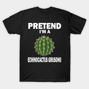 Pretend I'm A Echinocactus Grusonii Fun Lazy Easy Halloween T-Shirt